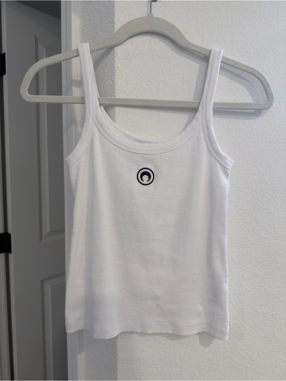 Marine Serre White Ribbed Logo Tank